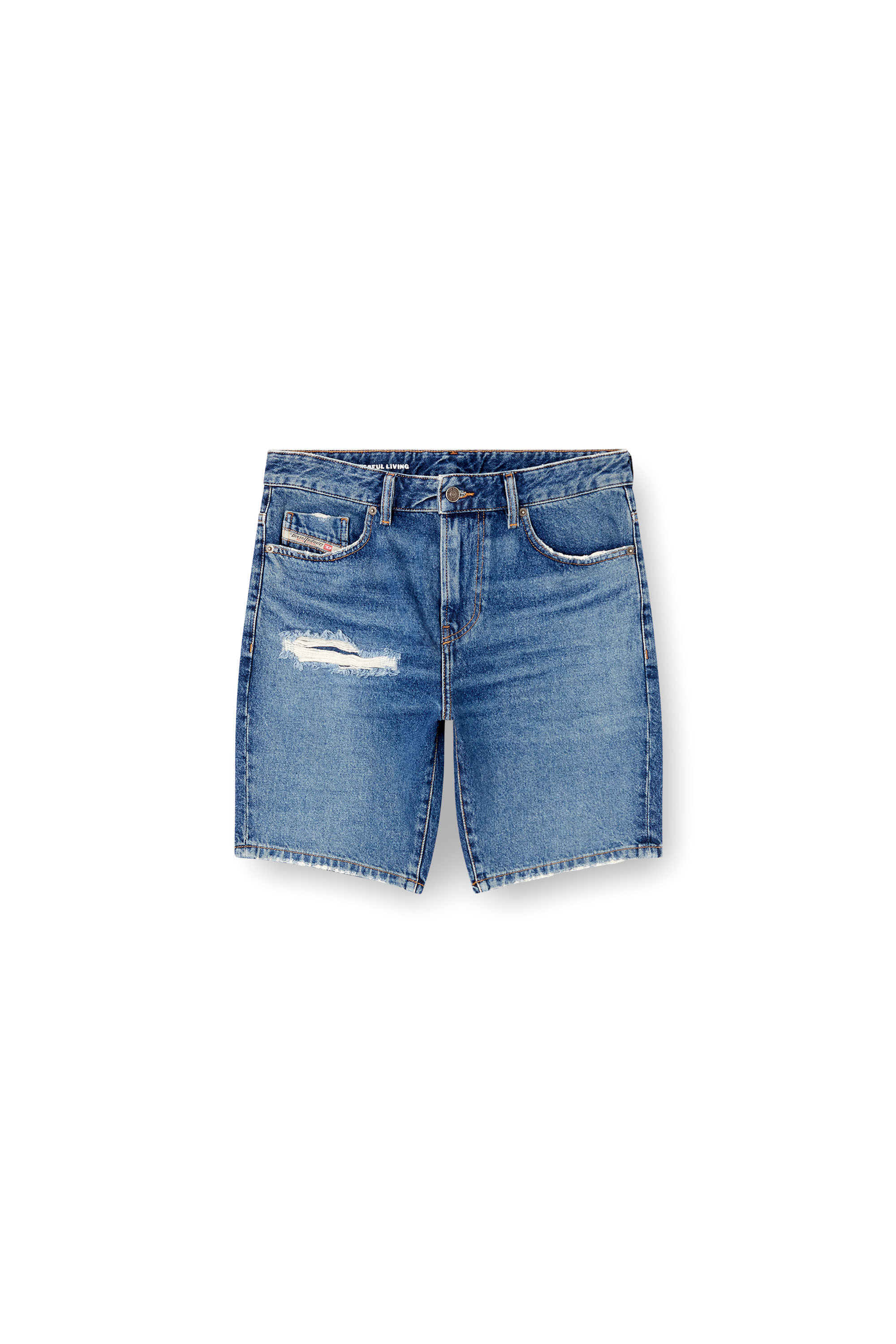 Diesel - D-FIN, Man's Slim denim shorts in Medium blue - 5