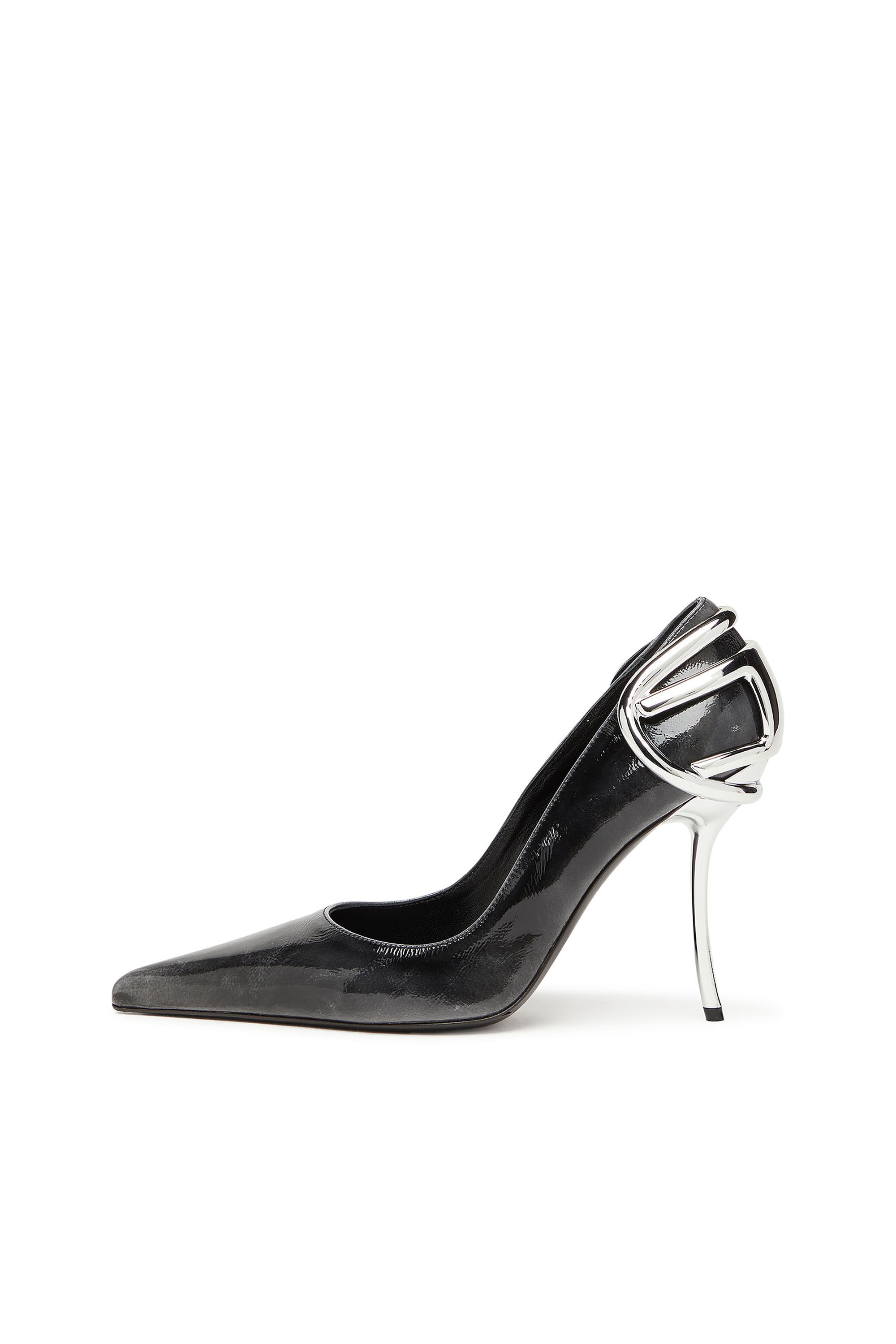 Diesel - D-TEN&HALF P, Woman's D-Ten&Half-Pumps in patent pull-up leather in Black - 7